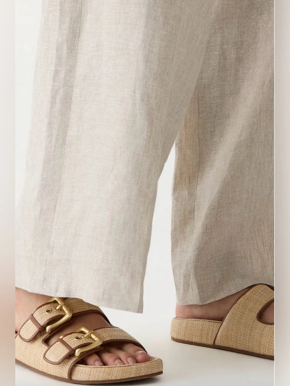 J. Crew Marlow Sandal raffia and leather. (Shoe15)